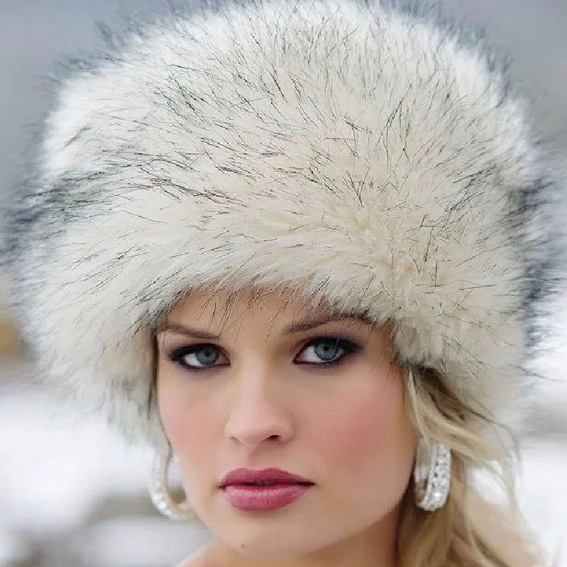 Raccoon Fur  High Quality  Style Russia Fur Warm Hats With Tail  Hat Women Winter Rabbit  Fur Hat protect ear