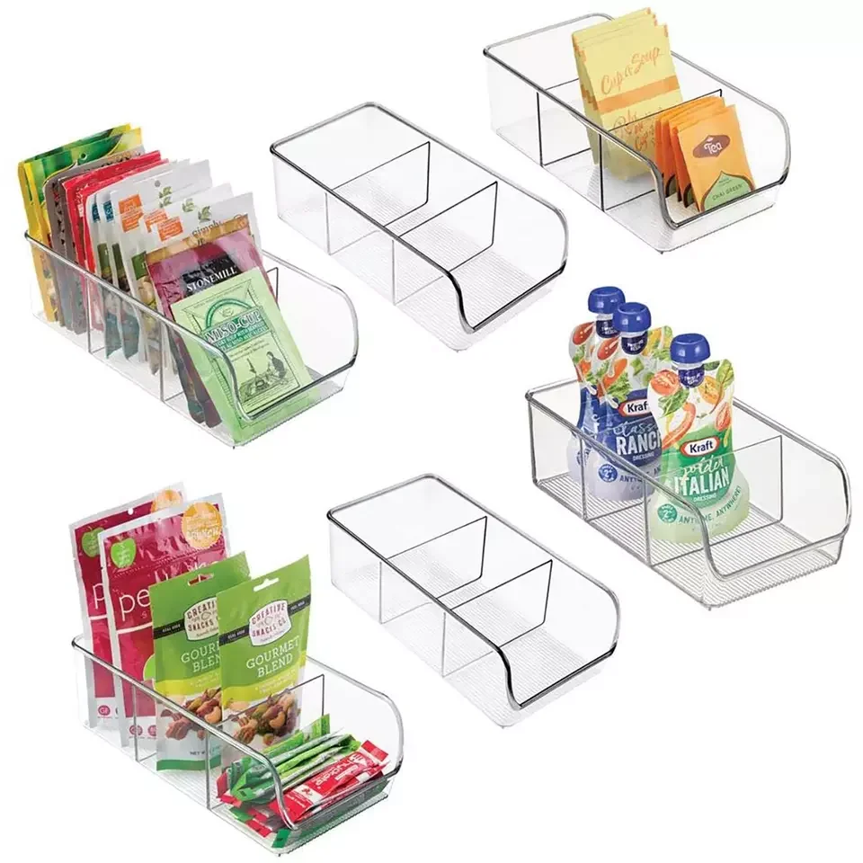 Plastic Kitchen Food Storage Organizer Bin Holds Spice Pouches Dressing Chocolate Tea Sugar Packets