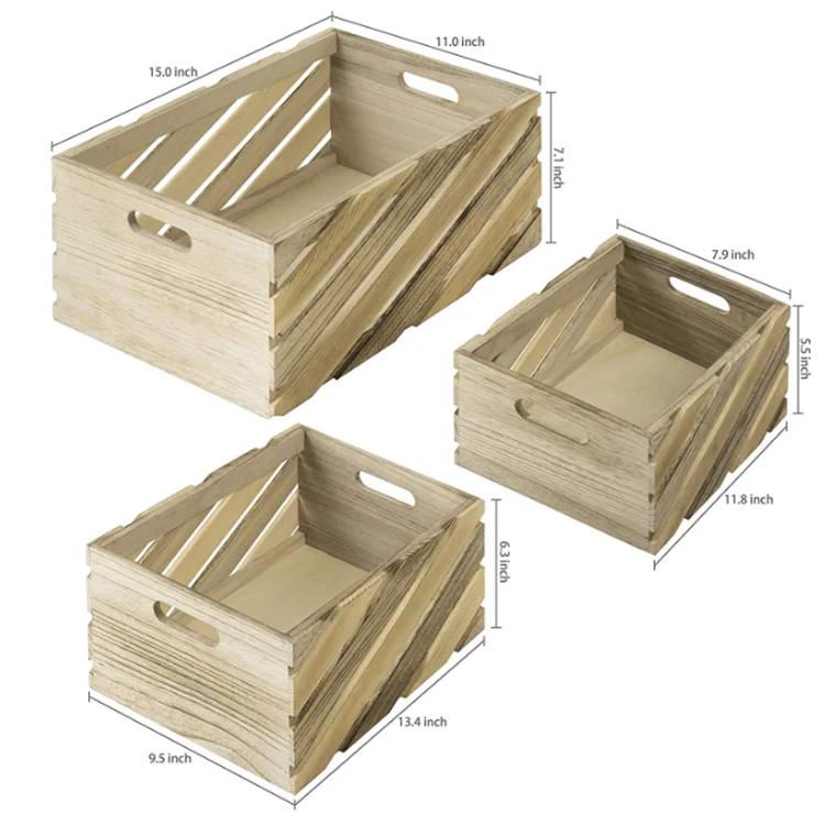 
Vogue elegant large capacity storage potato pallet crates wood boxes 