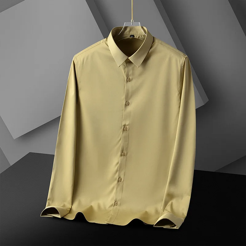 Новые цветные мужские шелковистые мягкие рубашки мужская одежда разноцветные гладкие элегантные рубашки для мужчин