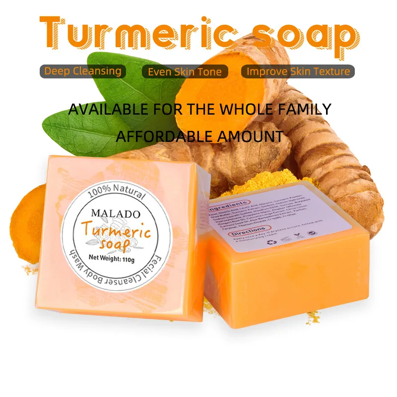 Spot wholesale hot selling turmeric essential oil soap lemon turmeric kojic acid soap handmade soap