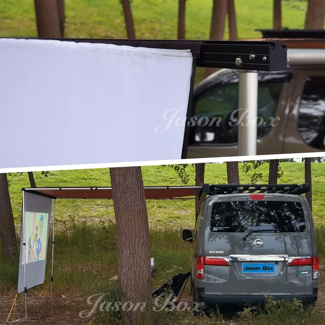 Jason Camping Folding Quick Mounting Chute Car Side Awning Dedicated Projection Screen