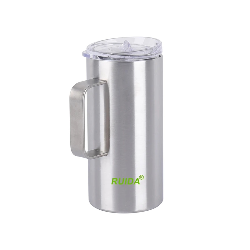 New Design  16oz 20oz 24oz 30oz Skinny tumbler with handle custom logo double wall travel mug with handle stainless steel  mug