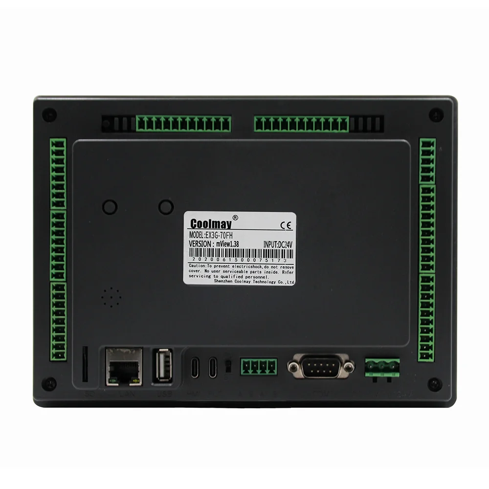 Интегрированный контроллер HMI PLC 7 дюймов 7-дюймовая сенсорная панель DC24V Цифровой транзистор ввода/вывода 12DI 12DO аналоговый 0-10V RS232