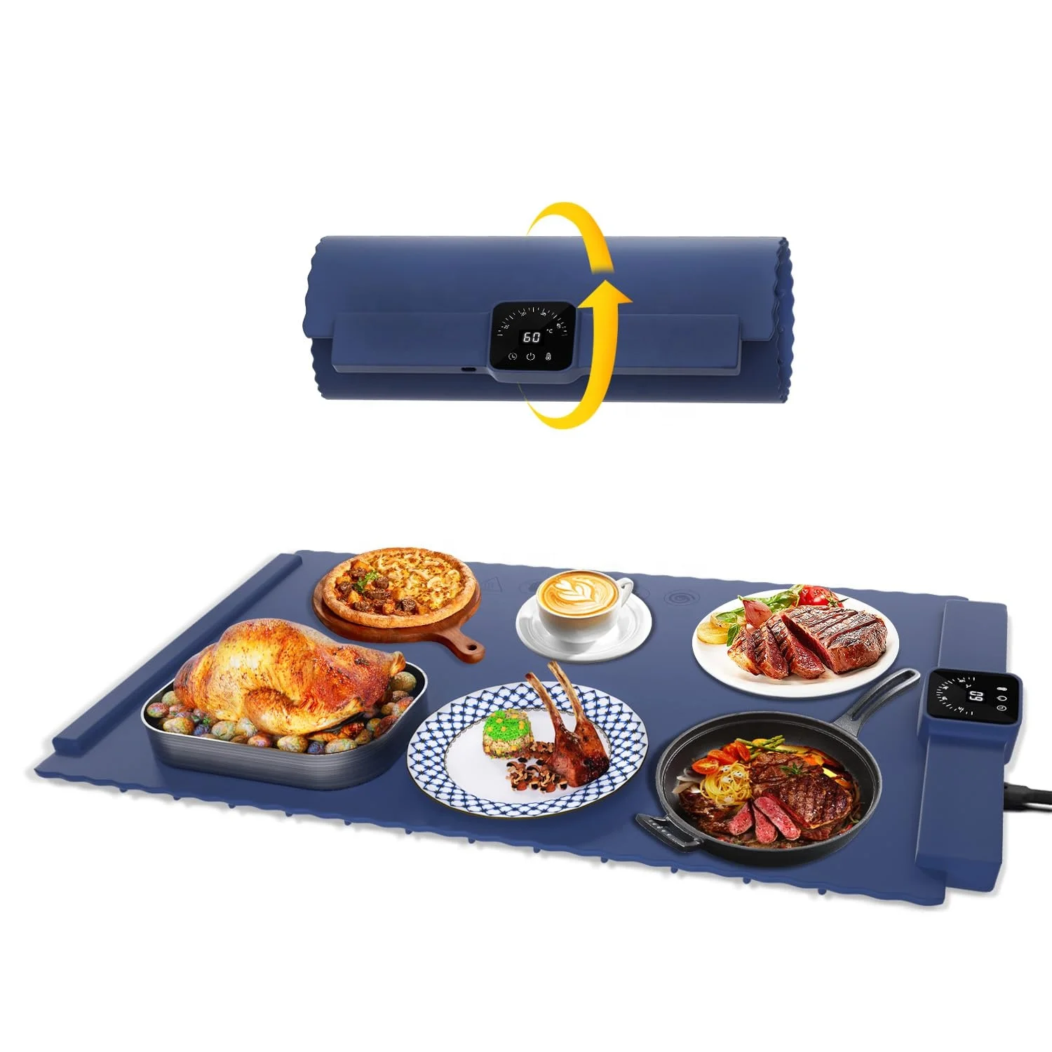 Хит продаж, электрический складной портативный электронный Силиконовый поднос с регулируемой температурой