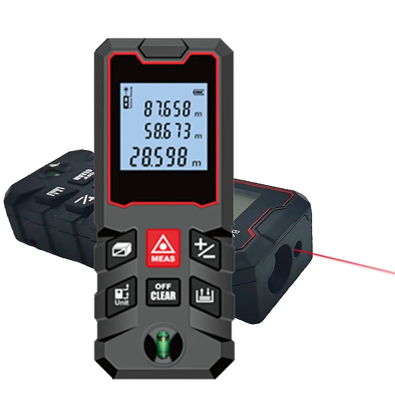 131Ft Ft/in/M Unit Switch Digital Laser Tape Measure with Bubble Level LCD Distance Area and Volume Measuring
