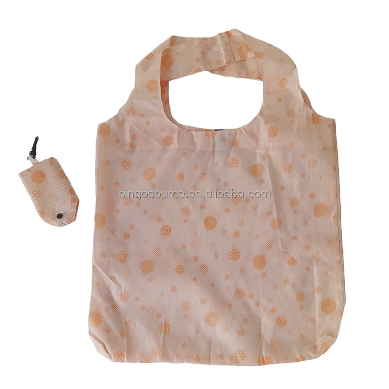 Custom Print Foldable Polyester Shopping Bag Fabric Reusable Bags Custom Logo Supermarket Handled Tote