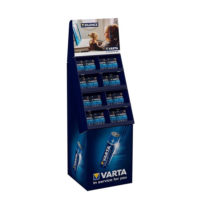 Custom Design battery Cardboard Hooks Single Side paper Display Racks battery display Cardboard battery hooks display