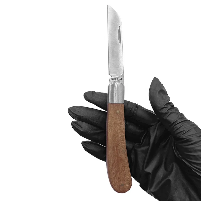 Professional Grafting Knife Budding Pocket Foldable Garden Cutting Mushroom Tool Wooden Handle Knives For Pruning