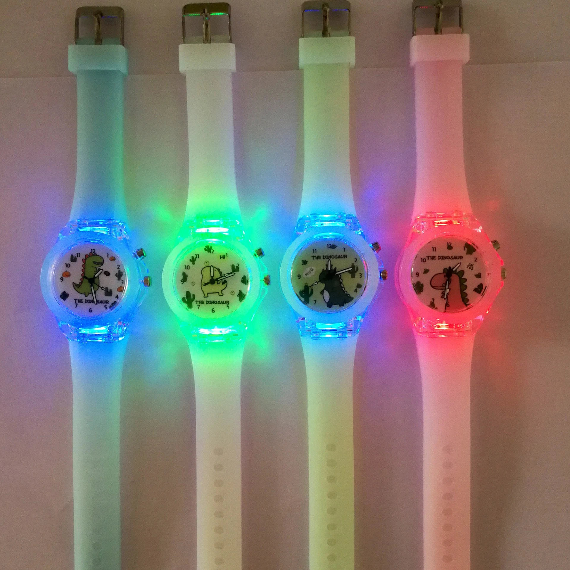 Fashion Cartoon Watch for kids Silicone strap Luminous Children Quartz Watches Girls Clock Boys Dinosaur Watch reloj