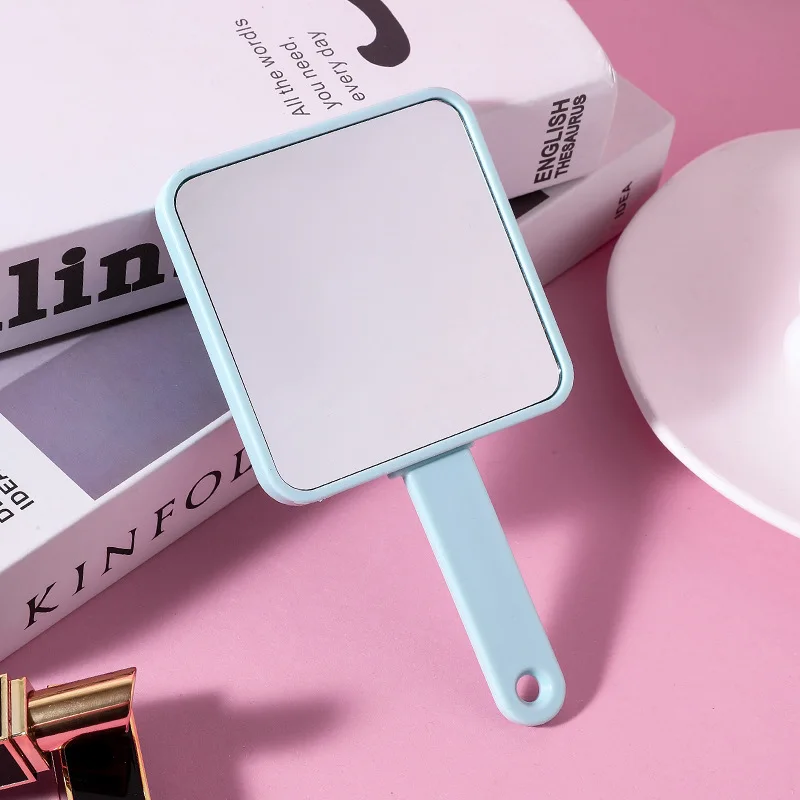 High Quality Customized Logo Mini Portable Cosmetic Makeup Mirror With Comb Single-Sided Square Round Design Bulk Packed