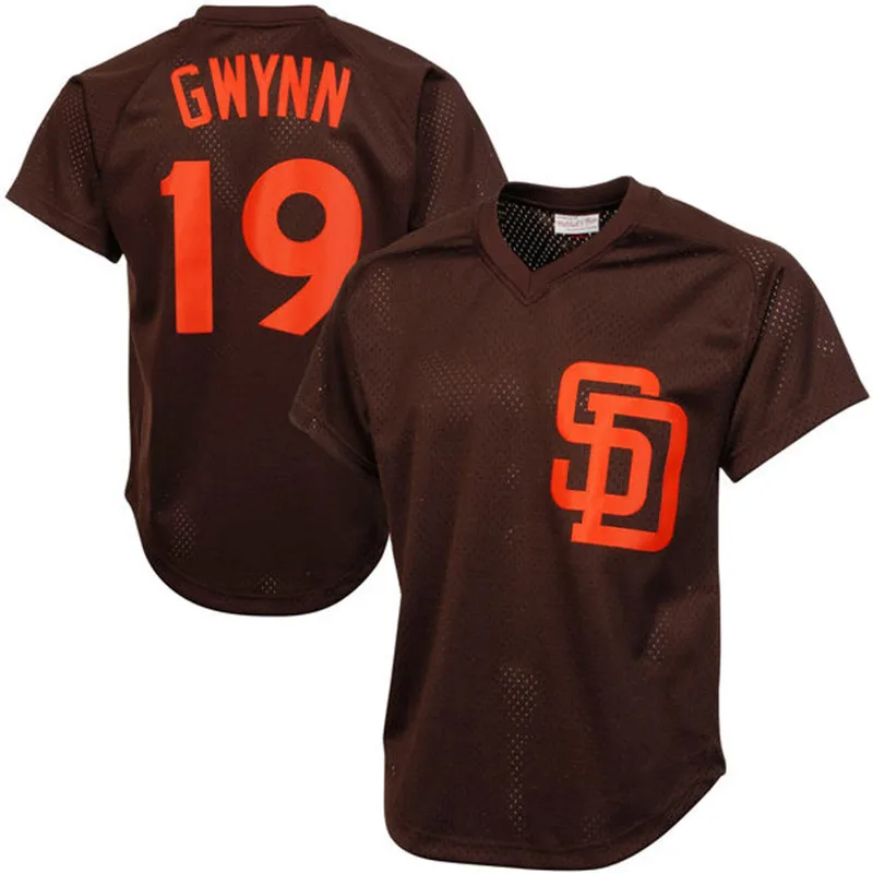 Сан-Диего родители 19 Тони Гвинн 4 Уил Мейерс 100% Прошитые бейсбольные Джерси