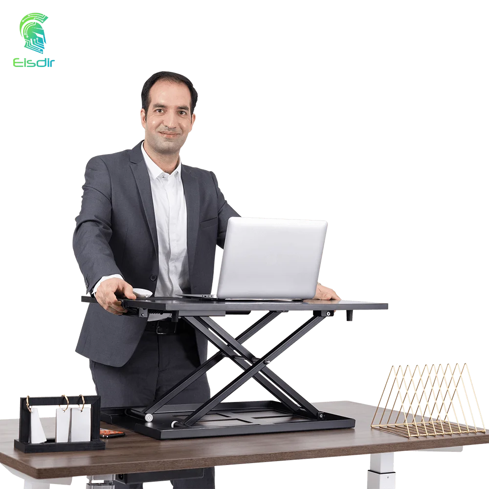 Motorized Height Adjustable Gas Spring Corner Standing Foldable Study Converter Desk