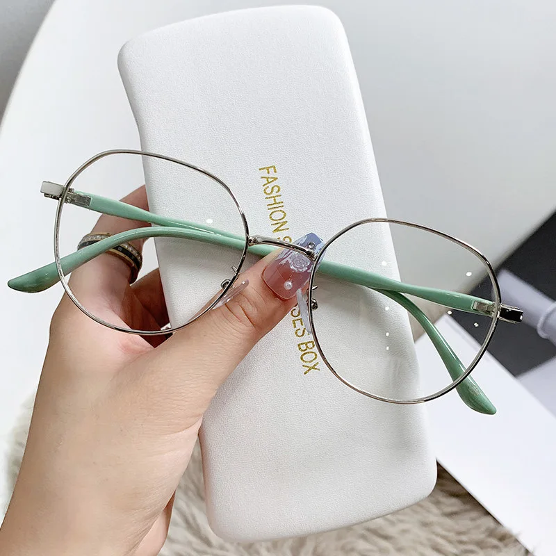 Wholesale High Quality Metal Frame Round Blue Light Blocking Glasses Eyewear Frame Optical Unisex Luxury Trendy Eyeglasses Frame