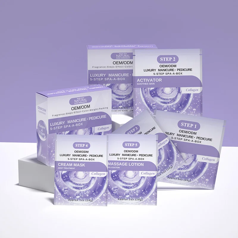 Smooth & Radiant Skin Deep Long-Lasting Hydration 5 In 1 Pedi Box Luxury Salon Spa Pedicure Kit With Collagen