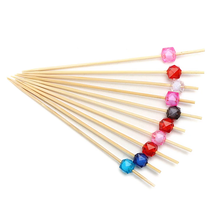 Eco-Friendly Holiday Decoration Bamboo Bead Skewer For Fruit