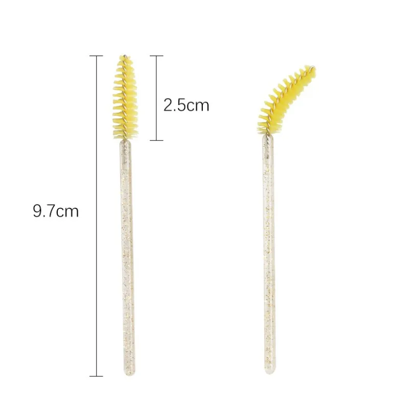 OEm  Shiny Makeup Brushes Disposable Mascara Wands lash Brush Wands Eyelashes Comb Eyelash Brushes