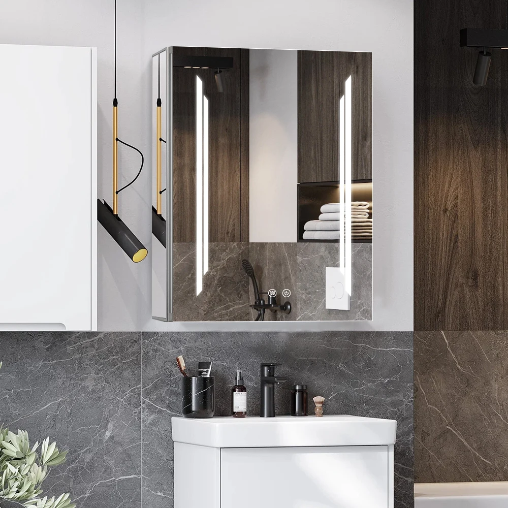 New Design LED Bathroom  Mirror  Medicine Cabinet with Tempered Glass Shelf