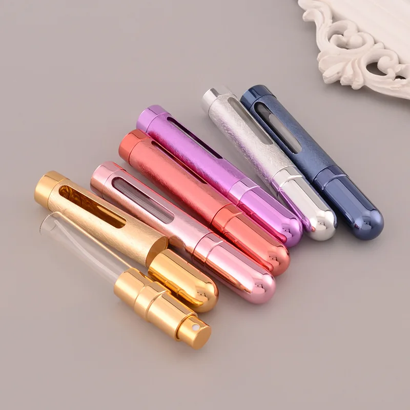 12ml aluminum atomizer round refillable pocket portable refillable perfume bottle mini aluminum perfume spray atomizer bottles