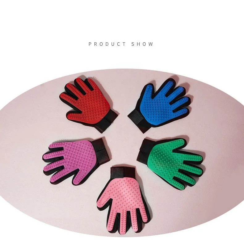 Custom Silicone Pet Hair Remover Brush Glove Deshedding Groom for Dog Animals