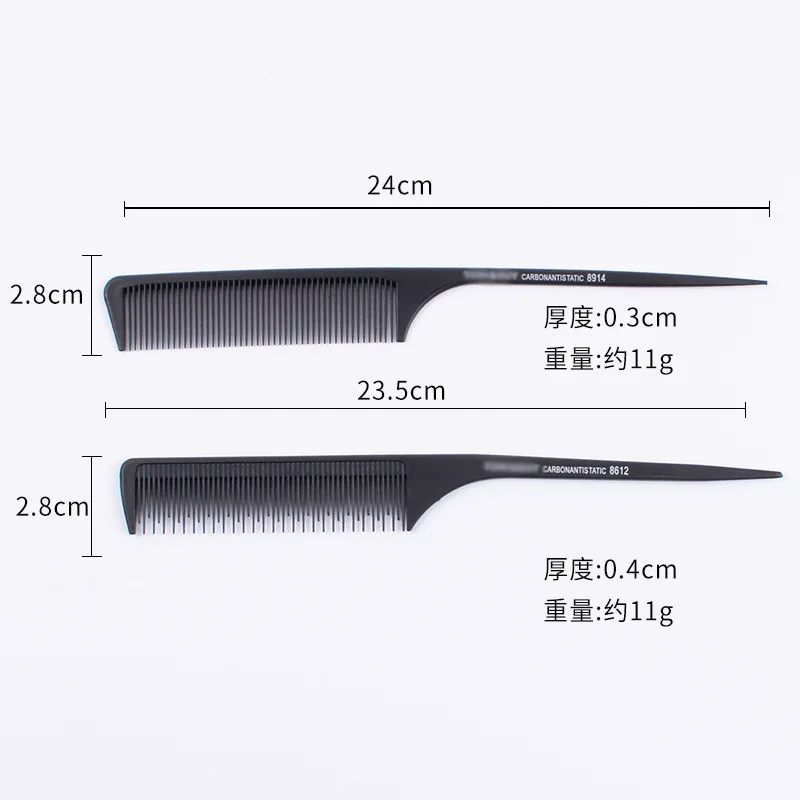 Factory Metal Hair Comb Steel Haircutting Combs Detangling Hairstyling Straightening Section Comb Barber Accessories