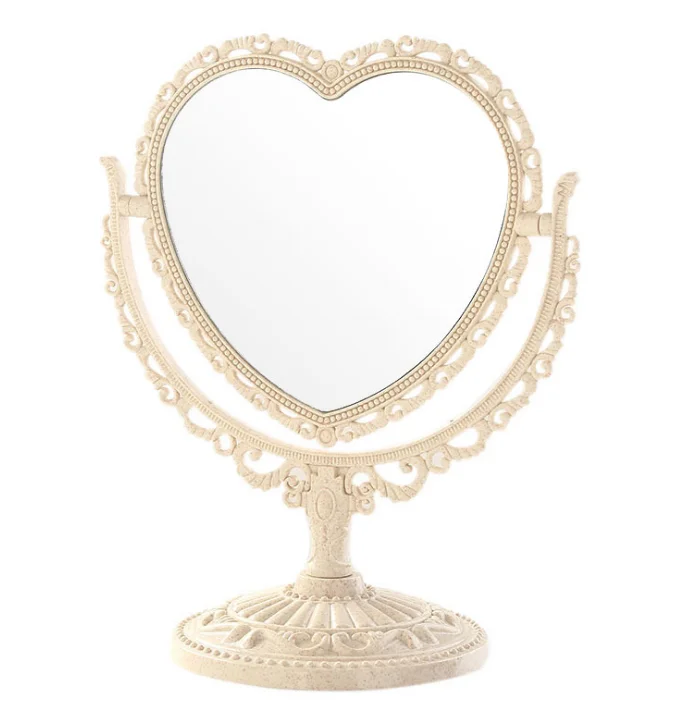 Vintage rose flower shape lady hand held mirror cosmetic mirror wholesale makeup mirror