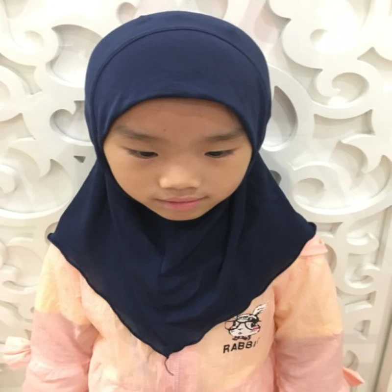 beautiful muslim small girl hijab 2 to 7 years girl scarf hijab hats islamic kids hijab XDH061