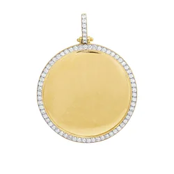 Hot Sale Hip Hop Iced out Micro Pave CZ Brass Blank Photo Pendant