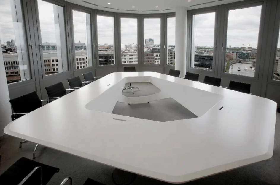 Стол тренировочный для конференц-зала роскошный белый современный стол конференц-связи с искусственным камнем под заказ