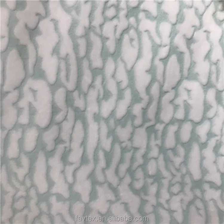 100% Polyester Burnout Minky Velboa Fabric