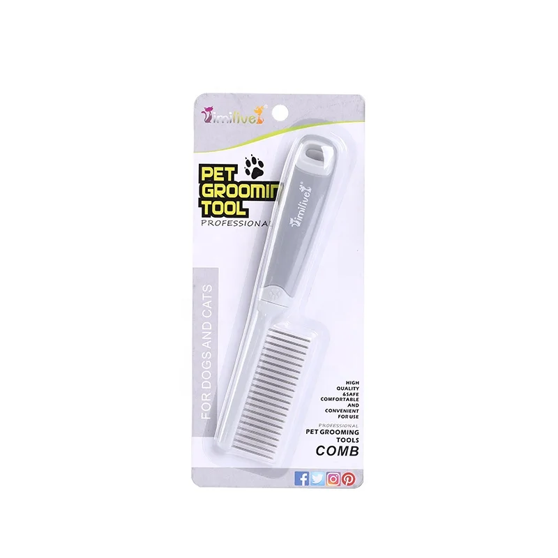 imilive Slicker Stainless Steel Needle Dog Cat Pet Hair Removal Massage Combs for Grooming