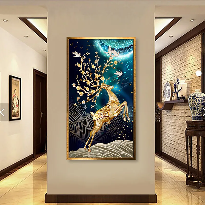  The latest style diamond painting 6 pieces a box of mortar square clay giraffe wall decoration holiday