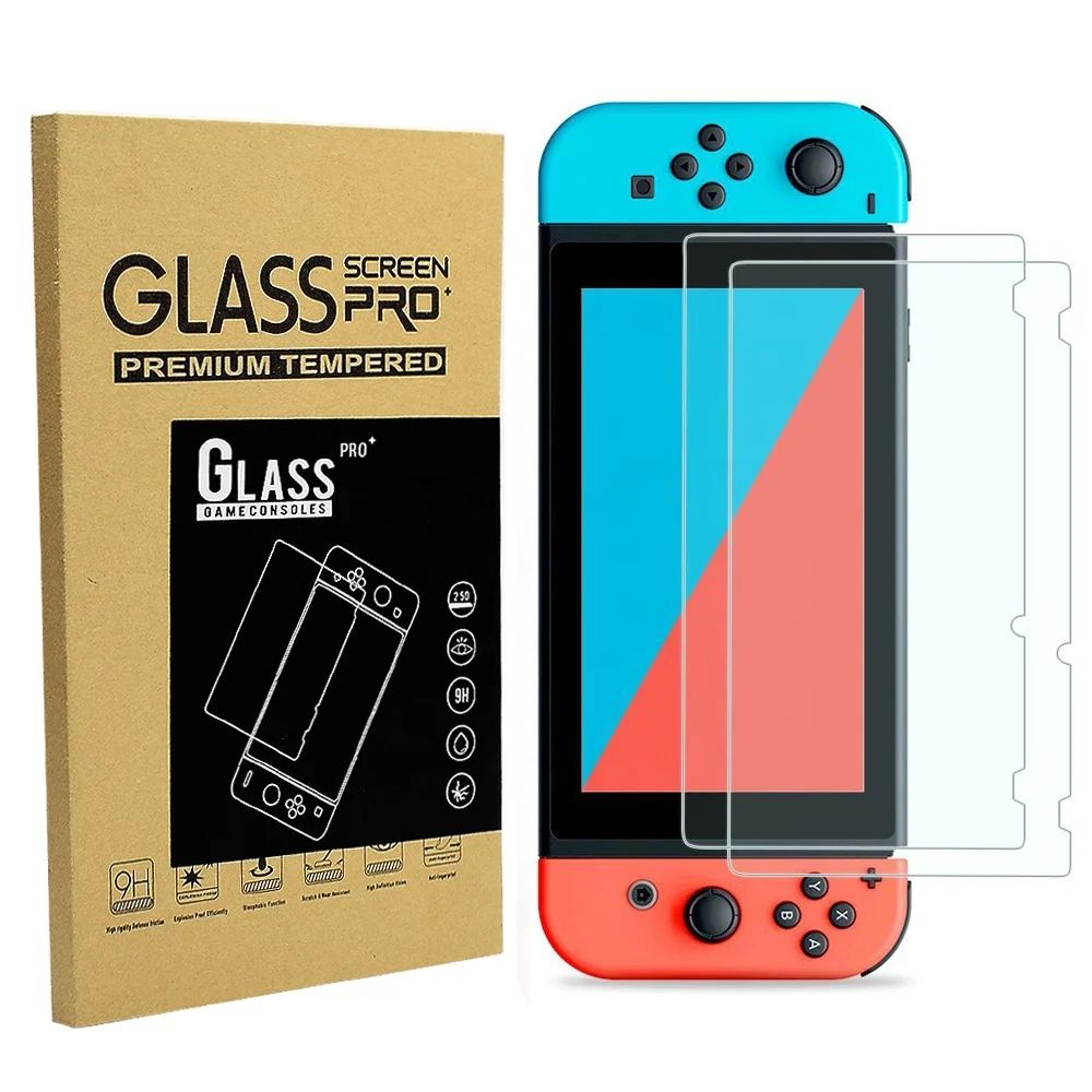 Wholesale 2PCS Packed Tempered Glass Screen Protector for Nintendo Switch Game Console