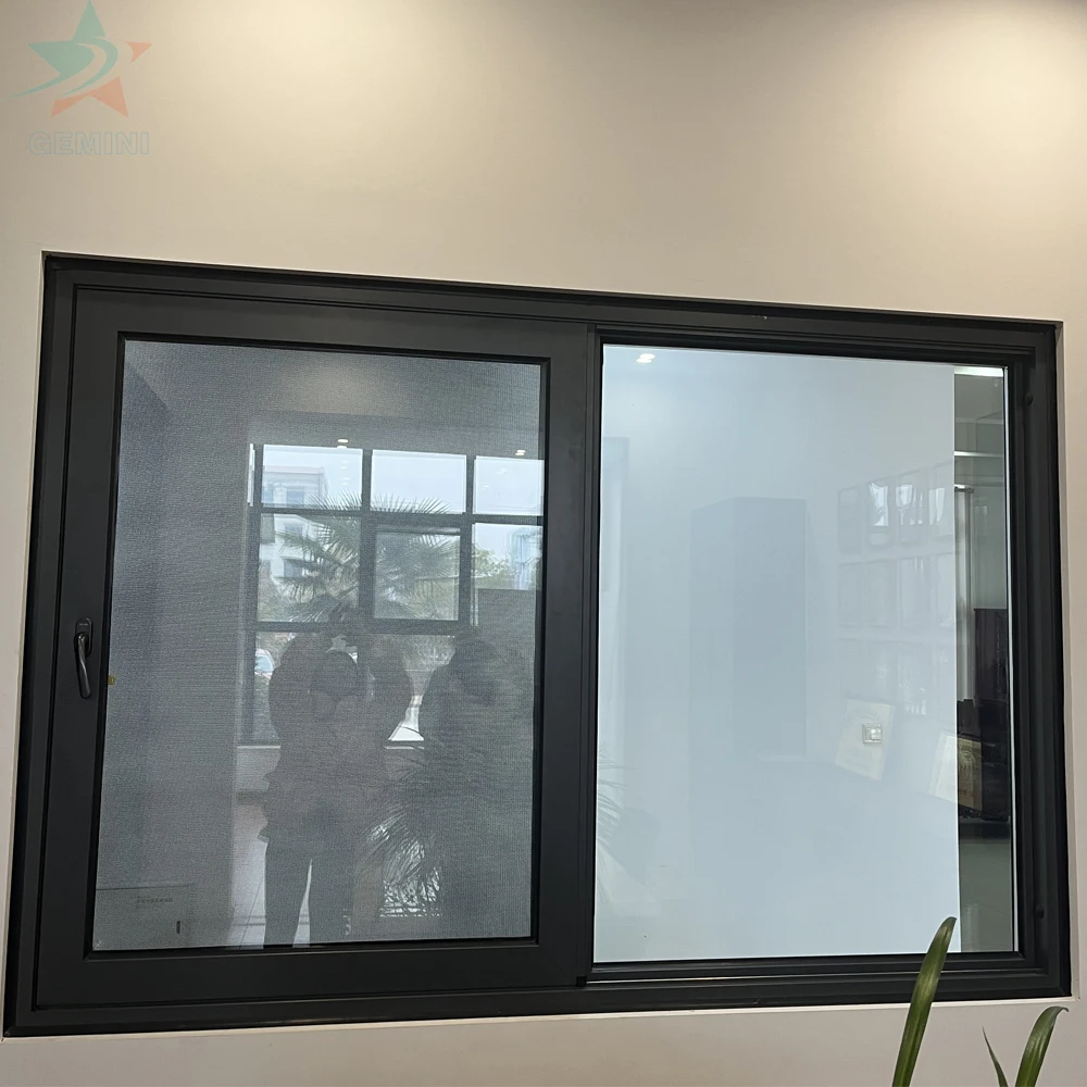 Window manufacturer double glazed 3 tracks sliding window aluminum sliding windows