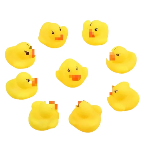 Желтая мини-резиновая утка для детей плавающая игрушка ванны со звуком душа или купания набор детской ванной