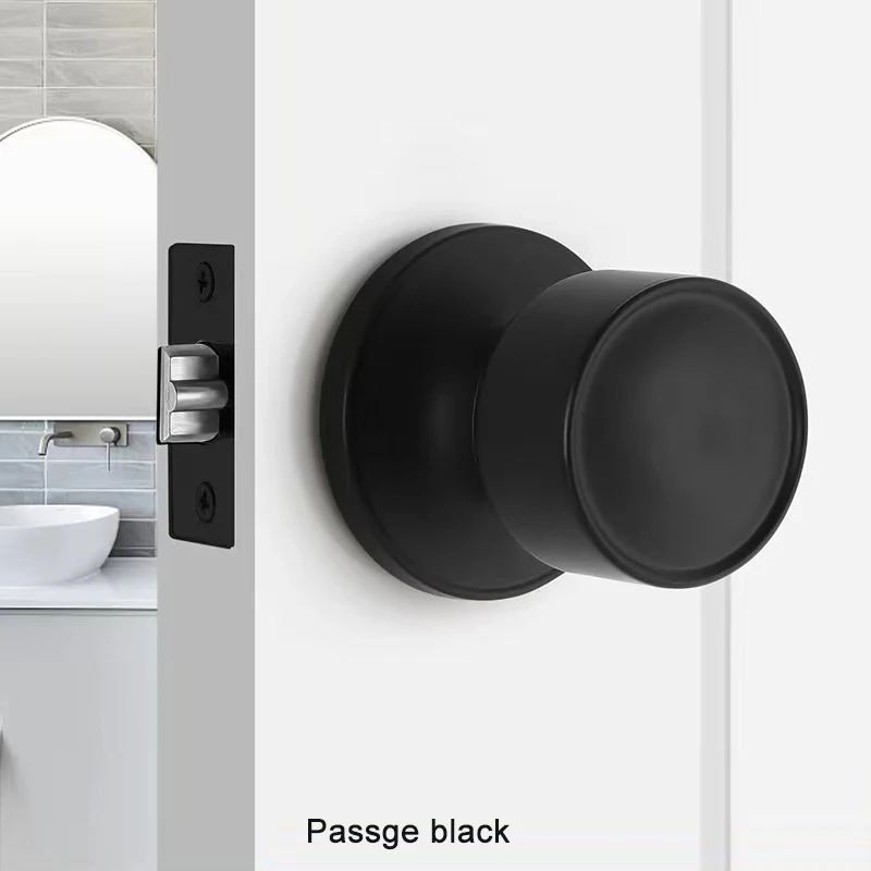 Matt Black Key Privacy Passage series Modern door knob lock