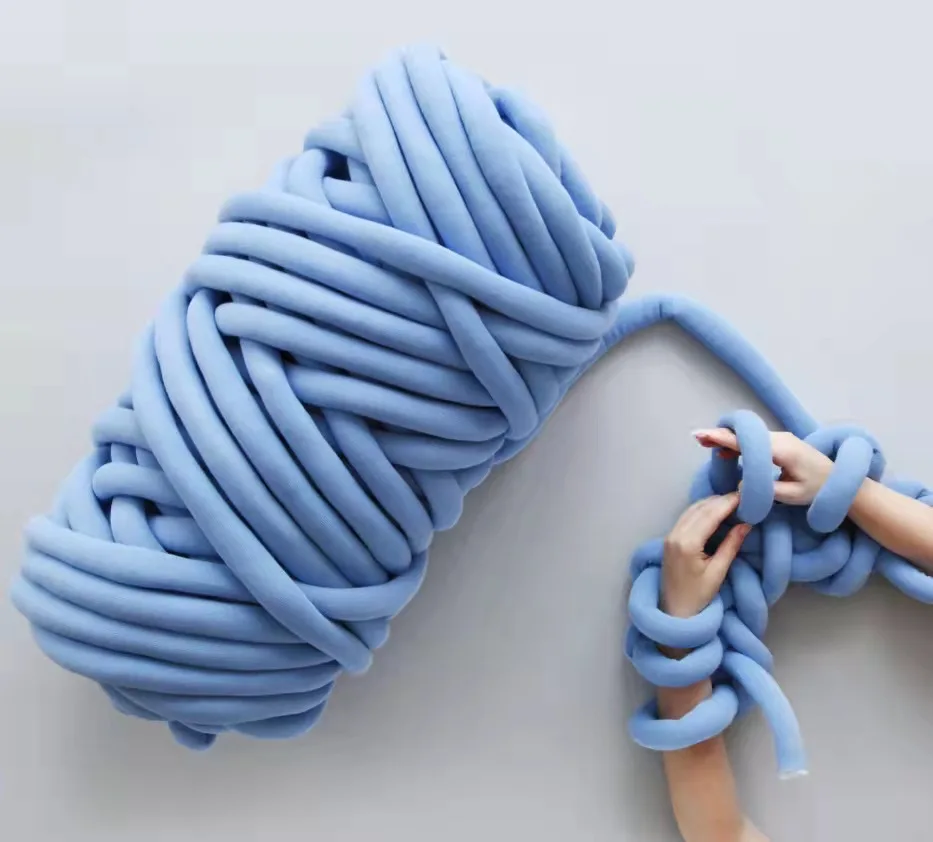 polyester hollow giant velvet chunky hand knitting cotton tube yarn for pet nest blanket pillow Cotton