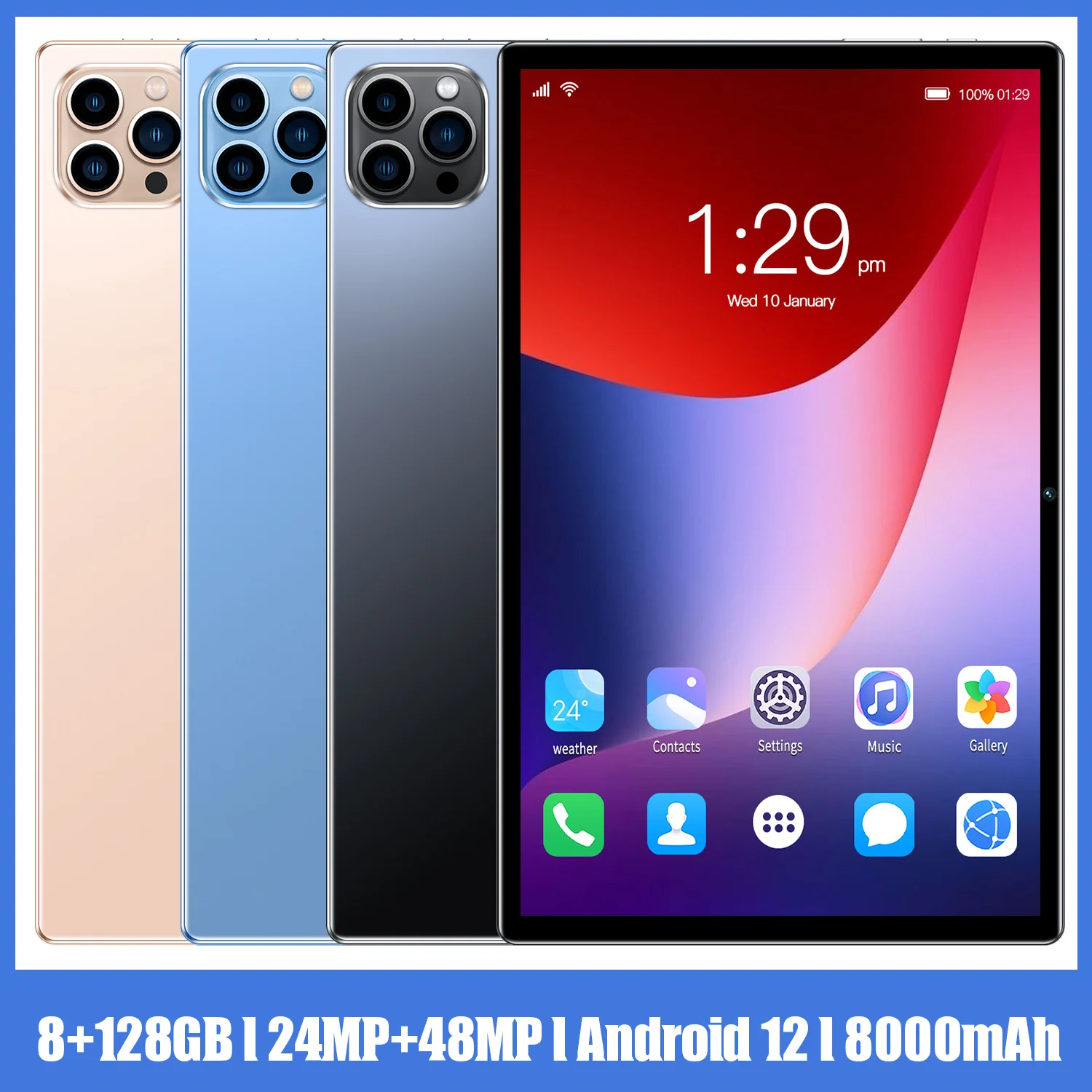 Недорогие популярные новые мобильные планшеты с большим экраном Android-камера видеоигры большой экран 10 1 дюймов PA15