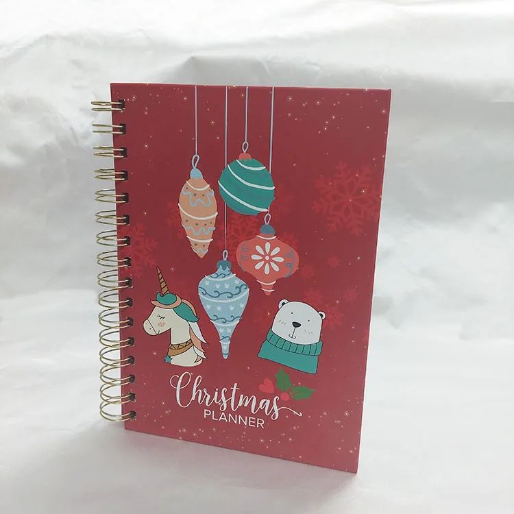 Custom A5 Spiral Christmas Planner Printing Daily Monthly Happy Planner With Gift Box