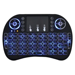 Лидер продаж мини-клавиатура с Цветной подсветкой Мини i8 Air Mouse 92 клавиши QWERTY 2 4G беспроводная клавиатура и