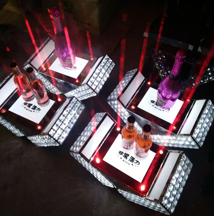 HAL Promotion Customize brand logo Glorifier Stand Case LED Liquor Bottle Display for celebration promotion party