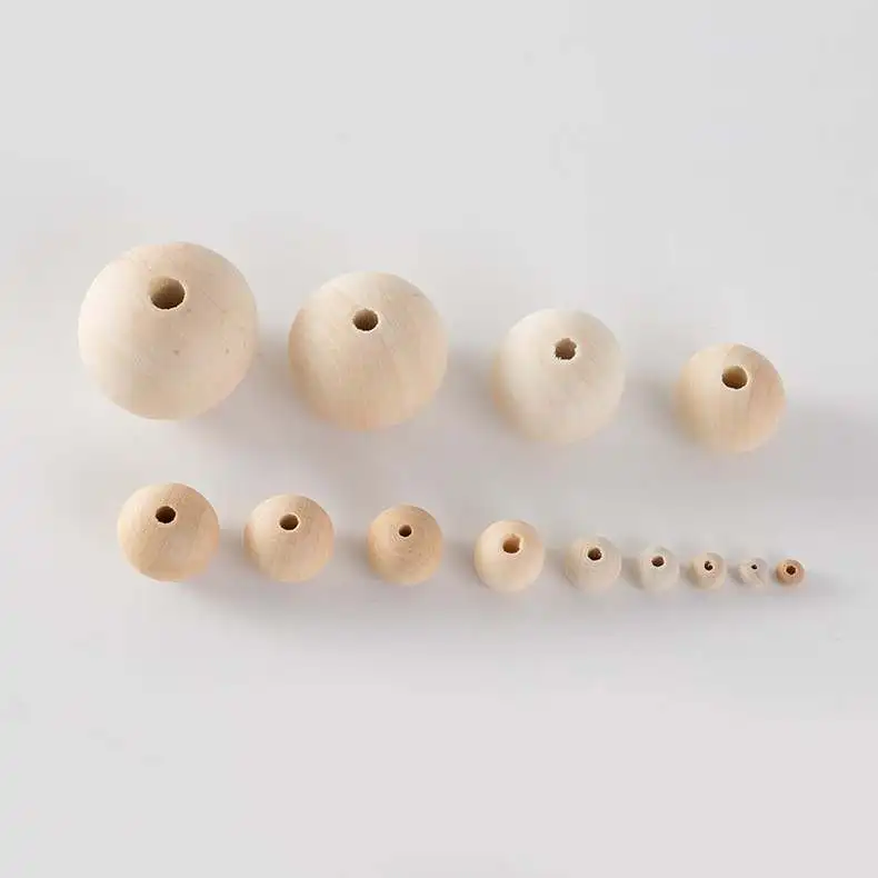 Natural Wooden rosary Beads for Making Jewellery wood bead garland with tassels DIY wooden beads for kids Boho Crafts