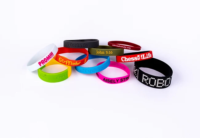 2024 Hot Sale Custom Embossed Debossed Logo Eco-friendly Bracelet Silicone Rubber Wrist Bands For Bracelets Wristbands Wristband