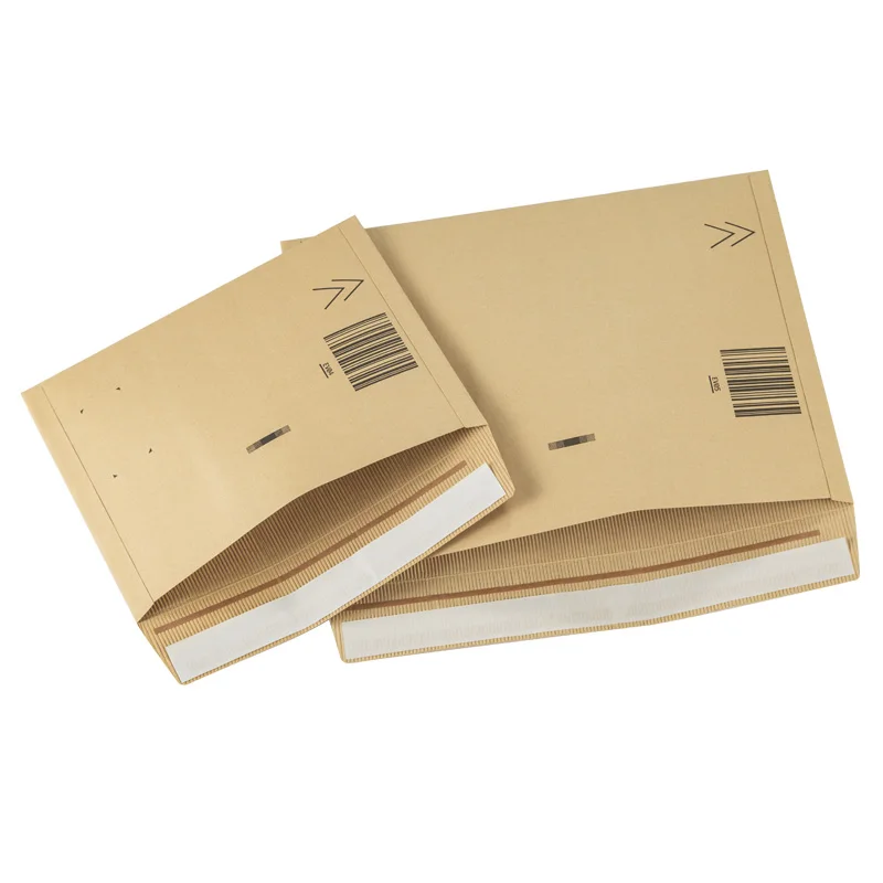 100% Recyclable Material Corrugated Kraft Mailing Envelope Easy Adhesive Flat Envelopes for Express Delivery