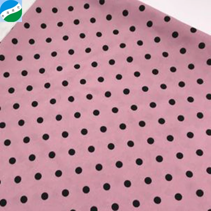 China wholesale stock lot polyester polka dot satin fabric for dress
