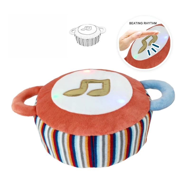 BGL early educational soft musical hand clapping drum toys electronic soothing music stuffed toy for baby