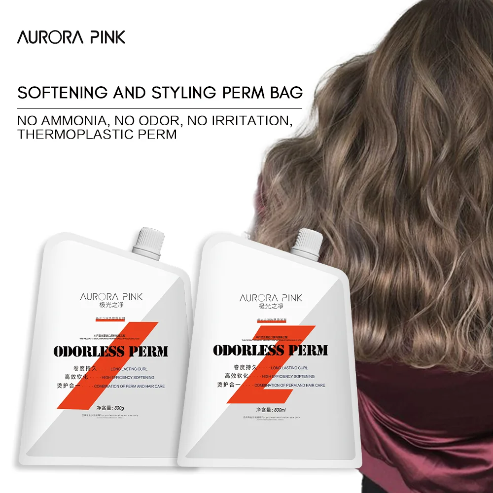 Professional salons use organic Long lasting hair permanent re-adhesive perms Natural straightening curly perms