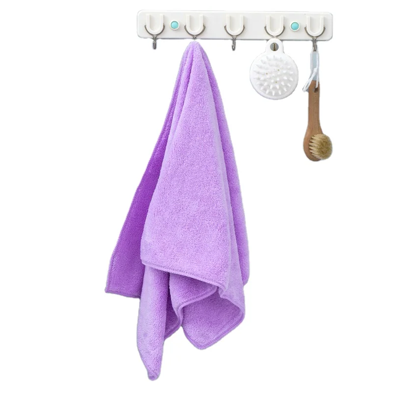 
Coral Fleece Bath Towel Solid Color Soft Coral Fleece Towel Well-absorbing Set for Home Hand Face Shower 