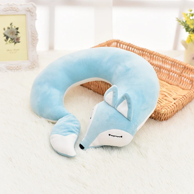 Factory Wholesale Soft Comfy Colorful Plane Travel Office Nap Plush Cartoon Animal U Shape Neck Pillow