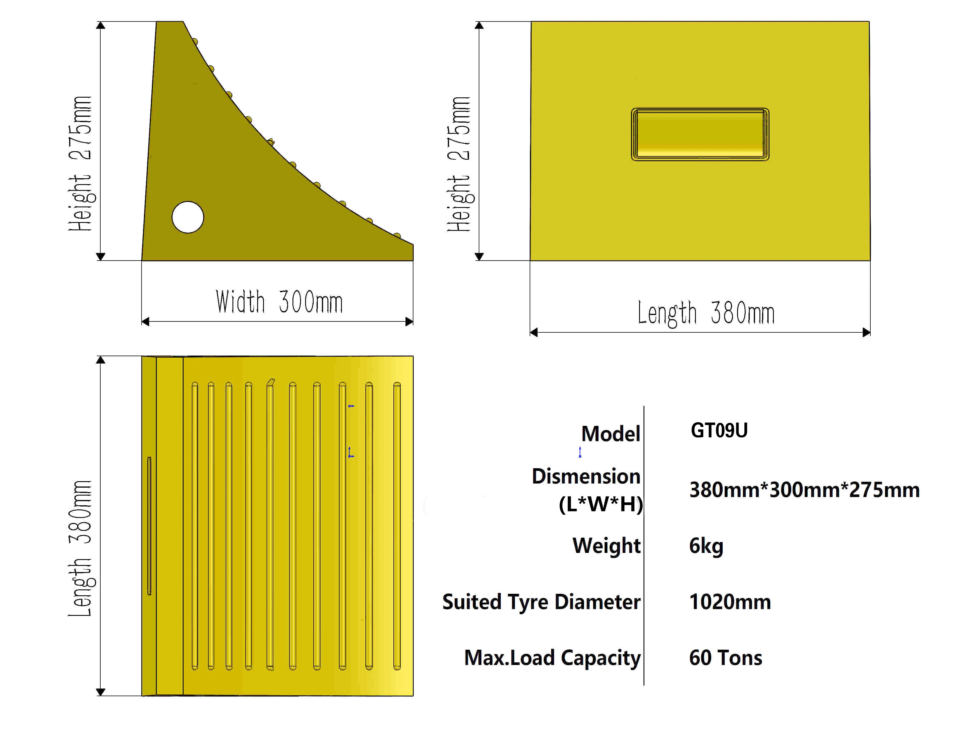 Truck wheel stopper 60 ton Load 6kg Weight PU Foam Car Vehicle RV Trailer Polyurethane Urethane Wheel Chock
